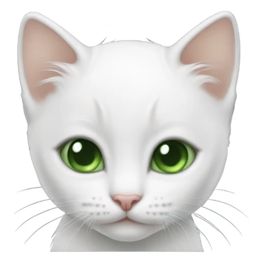 white kitten with green eyes sticker