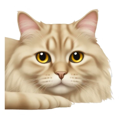 British longhair beige cat lying  sticker