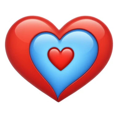 Half-Blue-half-red-heart emoji or image sticker