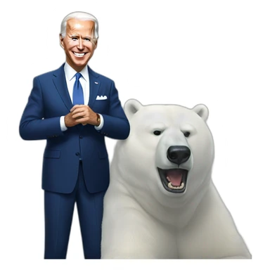 joe biden and a polar bear sticker