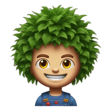 Chucky as chia pet sticker