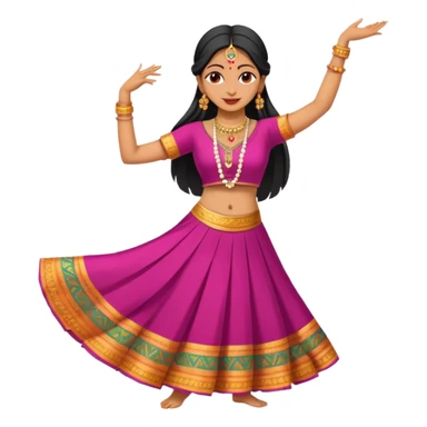 Indian woman in traditional clothes dances.  format portrait sticker
