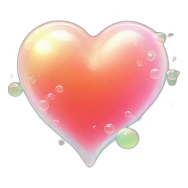 green soap bubble in the shape of a heart sticker