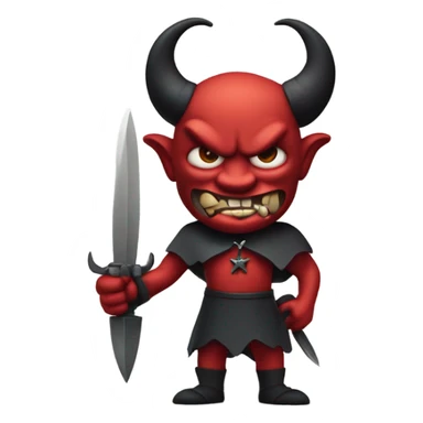 devil dark cross dagger sticker