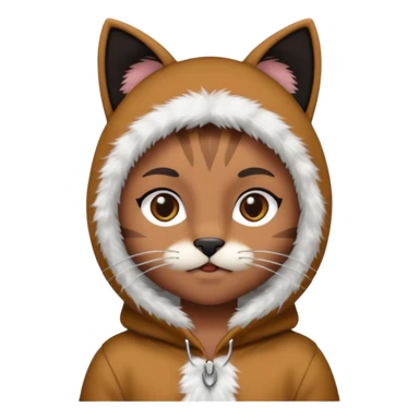 brown kid in cat costume sticker