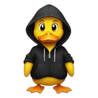 Cute duck with black hoodie sticker