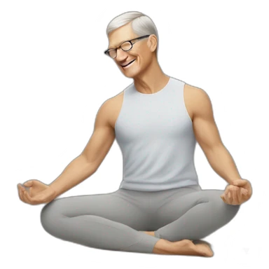 tim cook doing yoga sticker