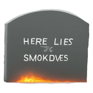 gravestone that says here lies SmokeDevil sticker