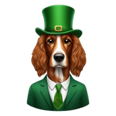irish setter dressed sales man sticker