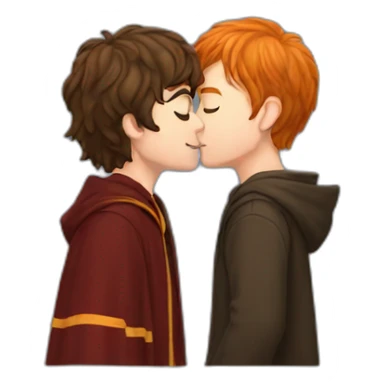 Harry Potter kissing Ron sticker