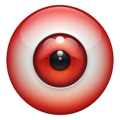 eye ball with red retina sticker