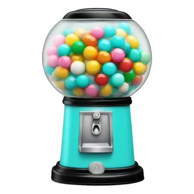 Realistic tiffany blue gumball machine with colorful gumball inside of it. sticker