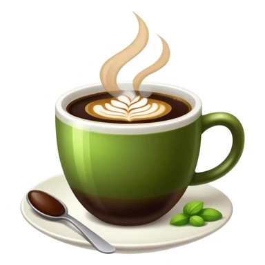 1 cup Coffee near 1 cup matcha sticker