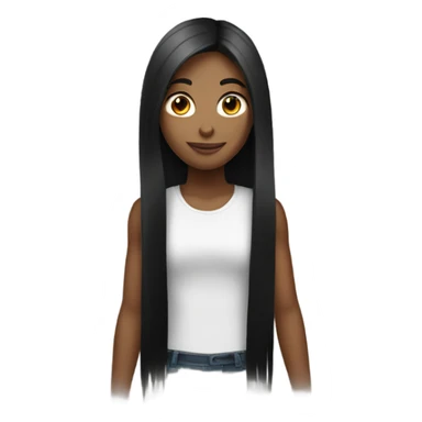 A girl with black straight and long hair  sticker