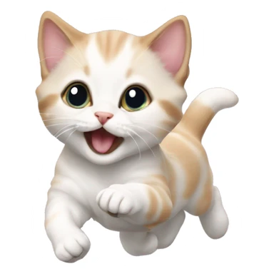 Munchkin kitten running sticker