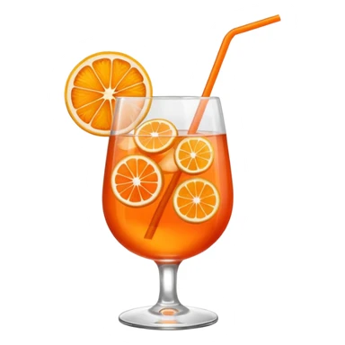 Mach mir einen Aperol in Emoji Stil - eine Orangenscheibe im Glas und ein Strohhalm - keine Deko  sticker