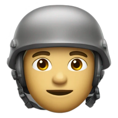 emoji salute soldier helmet head only sticker