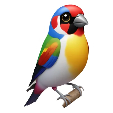gouldian finch with red face sticker