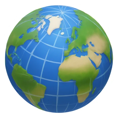 globe with blue meridians sticker