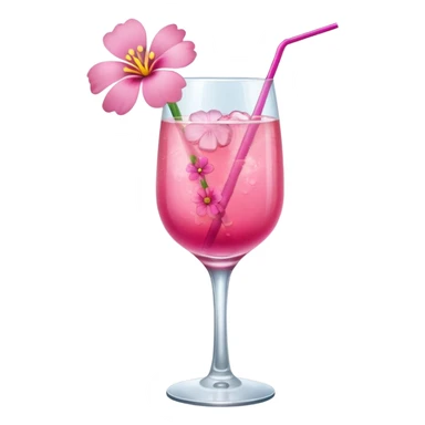 Pink Cocktail with flowers  sticker