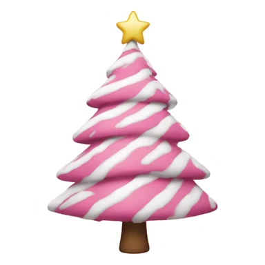 pink and white christmas tree sticker