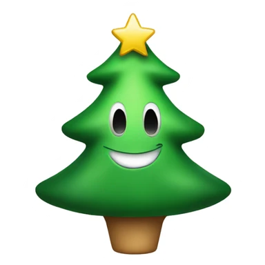 Green round Christmas tree toy sticker