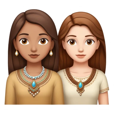 Indian and white girl with brown hair sticker