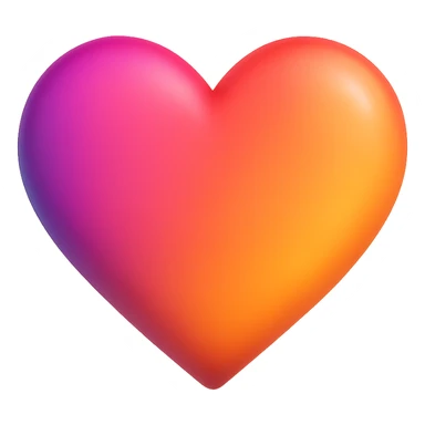 heart icon with a gradient, digital illustration sticker