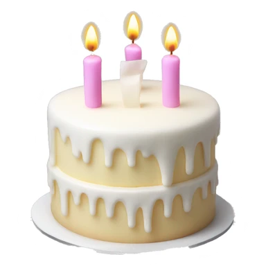 Realistic white cake with candles sticker