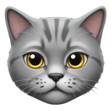 Scottish grey cat with grumpy face sticker