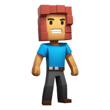 Roblox, bacon ￼vs Minecraft, Steve sticker