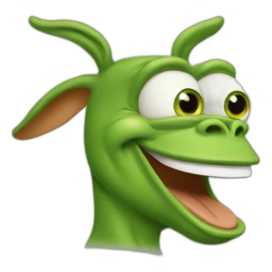 donkey with the face of pepe the frog three quarter view sticker