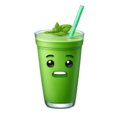 Green smoothie with glass straw sticker
