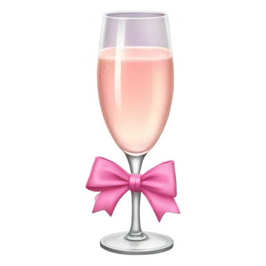 pink champagne flute with a bow sticker