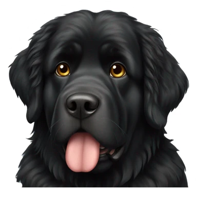 Black Newfoundland dog sitting sticker