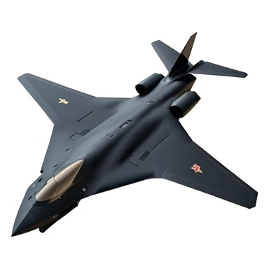B-2 Spirit bomber - Northrop B-2 (Model Year: 2021) (Iconic colour: Stealth black) - A sleek, stealth bomber with smooth, angular contours and a matte jet-black finish. Emphasize a futuristic, minimalist design with a seamless fuselage, low-profile wings, and an overall intimidating stealth aesthetic. sticker
