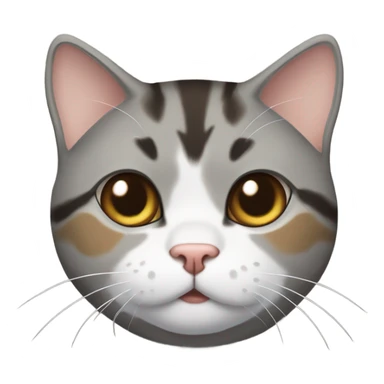 fat American short hair cat，gray and brown sticker