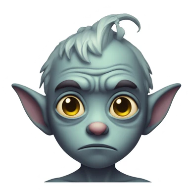a disappointed little gremlin with a tear in his eye sticker