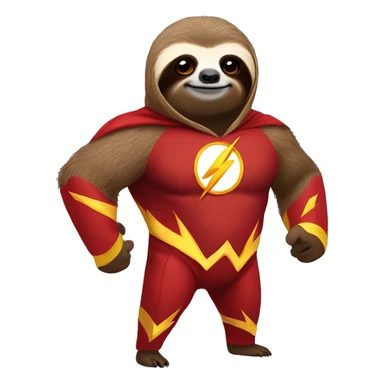￼sloth dressed like the flash sticker