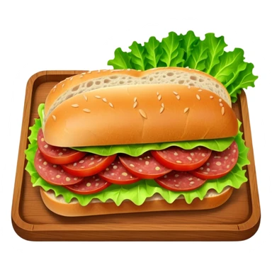 Salami sandwich on a tray sticker