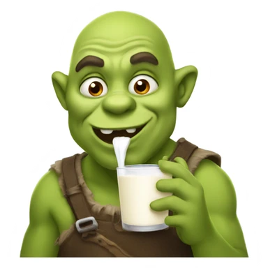Ogre drinking milk sticker