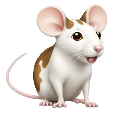 A white mouse with beige and brown spots sticker