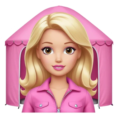 Blonde Barbie, glamping, pink outfit  sticker