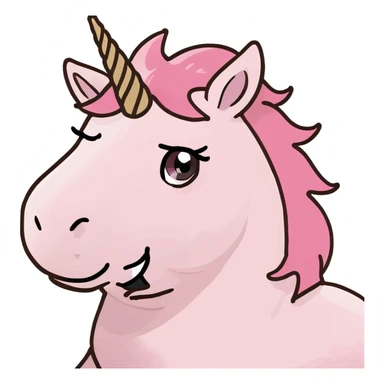 pink fluffy unicorn dancing on a rainbow  sticker