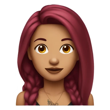 Tattooed woman with long burgundy hair sticker