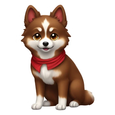Pomsky chocolate color with redish robes like a fox  sticker