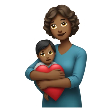Mother holds her heart in her arm sticker