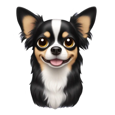 Long black hair chihuahua sticker