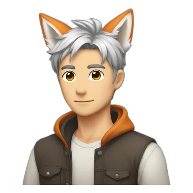 A anime man with fox ears sticker