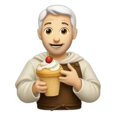 Francis of Assisi eating gelato sticker